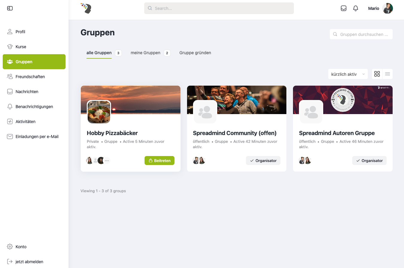 Screenshot Gruppen